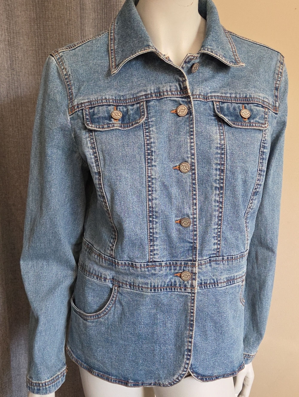 French Dressing Classic Blue Denim Jean Blazer Jacket